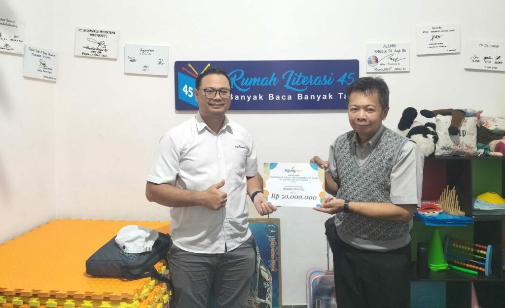 Kegiatan CSR Agungrent Support Rumah Literasi 45 Yayasan Pendidikan Griya Acitya